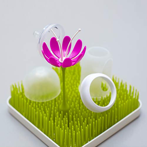 Bizak Boon Flor Secado de Tetinas y Chupetes Fucsia y Blanca