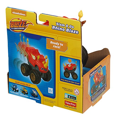 Blaze- Rinoceronte FHV04 - Carretilla de Monster Truck de Juguete de 3 años Multicolor