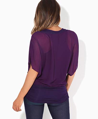 Blusas Camisas Mujer Elegante Grande Top Bonita Fiesta Transparente Juvenil Tallas Grandes Fiesta Moda, (Morado (3559), 36 EU (08 UK)), 3559-PUR-08