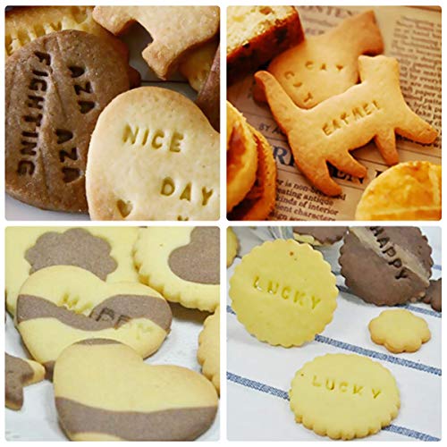 BoloShine 92 Moldes Cortadores de Letras y Números para Galletas, Alfabeto de Bricolaje Molde de Pastel de Plástico Cortador Fondant para Repostería Decoración, Herramienta de Bricolaje