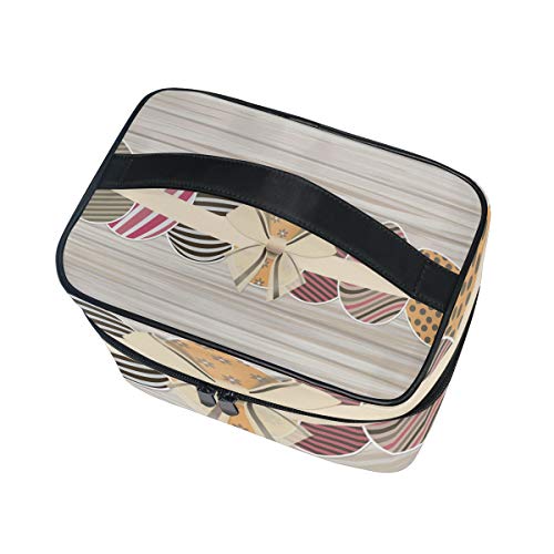 Bolsa de maquillaje portátil para huevos de Pascua con cinta para cosméticos, práctico organizador para mujeres y niñas