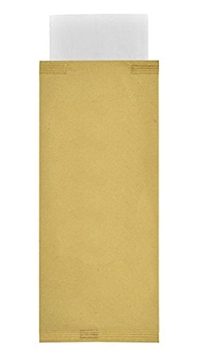 Bolsa de papel paja 10 x 25 + servilleta 40 x 40 sobre puerta cuchillo cuchara Porta Cubiertos para aperitivos apericena y Happy Hour para alimentos