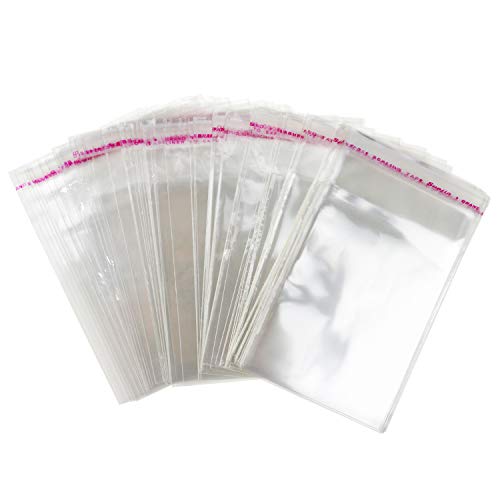 Bolsas de celofán, 220 piezas Bolsas de plástico transparente Bolsas dulces Envoltura pequeña autoadhesiva para tratar galletas, dulces, jabones, chocolates de San Valentín（7 * 9 cm）