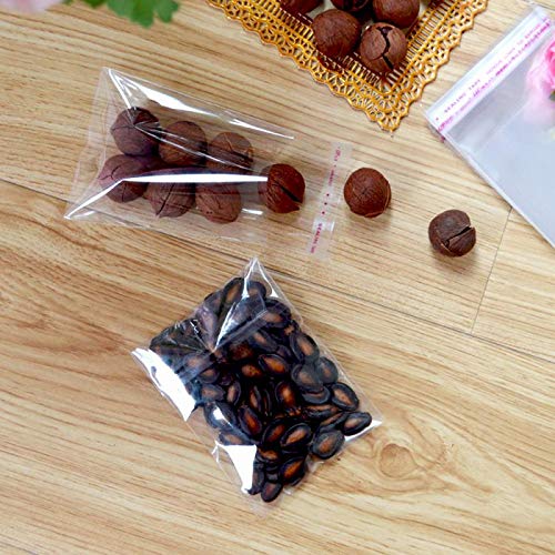 Bolsas de celofán, 220 piezas Bolsas de plástico transparente Bolsas dulces Envoltura pequeña autoadhesiva para tratar galletas, dulces, jabones, chocolates de San Valentín（7 * 9 cm）