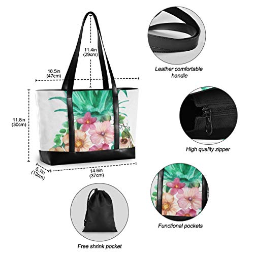Bolso Gran capacidad Casual Flor Floral Piña Comestibles Bolso Computadora Moda