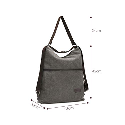 Bolso Mochilas Mujer Casual, JOSEKO Niña Lona Multifuncional Antirrobo Bolso de Cuero de Gran Capacidad Bolsas de Hombro Mochila