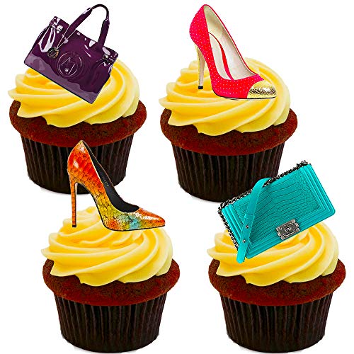 Bolsos y zaptos de azúcar para decorar tartas, obleas que se tienen en pie, 12 unidades