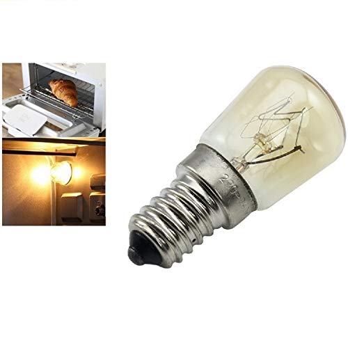 Bombilla de vapor del horno Lámpara E14-25w Alta temperatura 300 ° c Máquina de pan Bombilla de tungsteno amarilla Bombilla AC220-240V (amarillo) ESjasnyfall