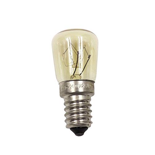 Bombilla de vapor del horno Lámpara E14-25w Alta temperatura 300 ° c Máquina de pan Bombilla de tungsteno amarilla Bombilla AC220-240V (amarillo) ESjasnyfall
