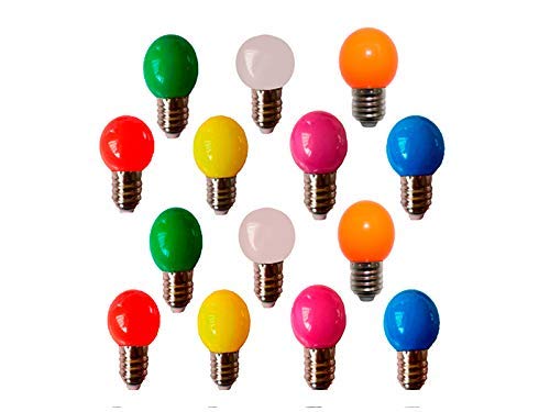 BOMBILLA LED ESFERICA G45 230V 3W E27 COLORES MIXTOS 14 UNIDADES