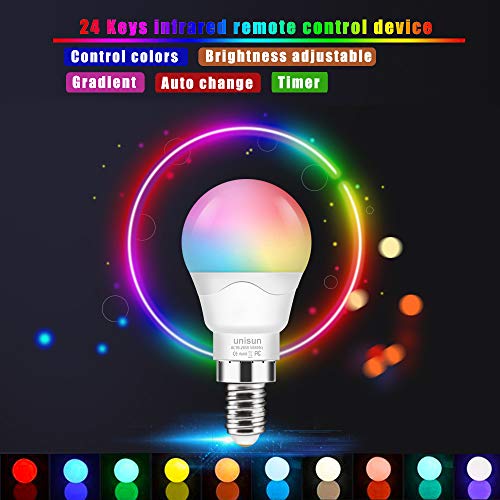 Bombillas de Colores, E27 6W RGBW LED Bombilla Cambio de Color Edison, RGB 12 Colore, Función de Memoria Dual, para Decoración para el hogar Bar Partido KTV Etapa Efecto luces (2 unidades)