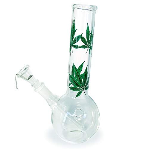 Bong vidrio 22 cm diseño de cáñamo - 14.5 chillum - tamices incluidos
