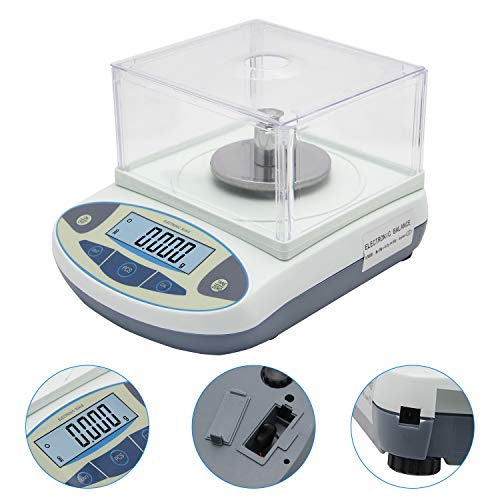 Bonvoisin 0.001g Balanza Analítica Electrónica Báscula de Laboratorio de Alta Precisión de 1mg Balanza Científica Balanzas de Joyería Balanza de Cocina Dorada Balanza con Parabrisas (100gx0.001g)