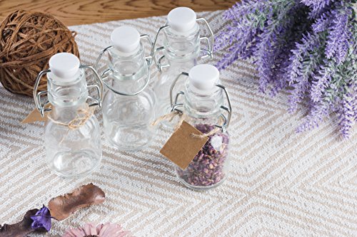 Botellas de cristal con tapa abatible para decoración de bodas, bricolaje, hogar, fiestas, 15 unidades