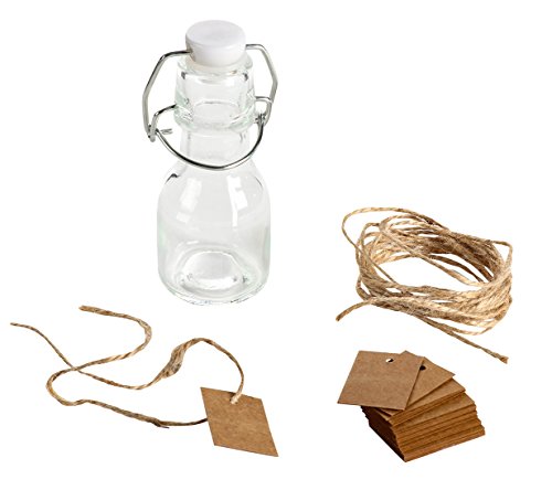 Botellas de cristal con tapa abatible para decoración de bodas, bricolaje, hogar, fiestas, 15 unidades