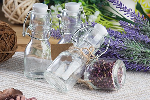 Botellas de cristal con tapa abatible para decoración de bodas, bricolaje, hogar, fiestas, 15 unidades