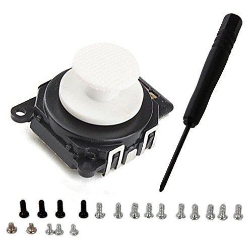Botón 3d Joystick stick analógico, color blanco con tapa basculante para Sony PSP 2000 2001 + 19 tornillos + herramienta