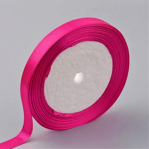 Boutique de los Colores 22 metres Lazo de satén Rosa Fucsia 10 mm Recortes Decoration – Patines – Creation Perlas