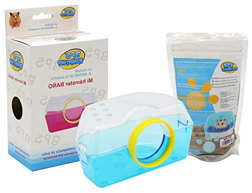 BPS Baño Jaula para Hámster Gerbille Animal Pequeño con Arena de Baño Jerbos Bathing Sand 3 Modelos Tamaños S/M/L Color se envía al Azar (Modelo L: 14.5x11x9 cm) BPS-5443 * 1