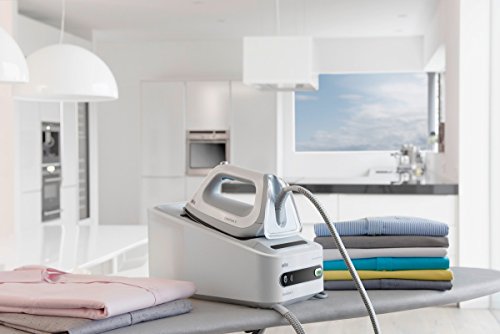 Braun is5042WH - Centro planchado, 2400 w, depósito 1.4 litros, suela eloxal bidireccional 3d, blanco y gris
