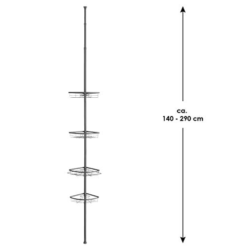 bremermann Estantería en Esquina telescópica máximo de Aprox. 290 cm (Gris)