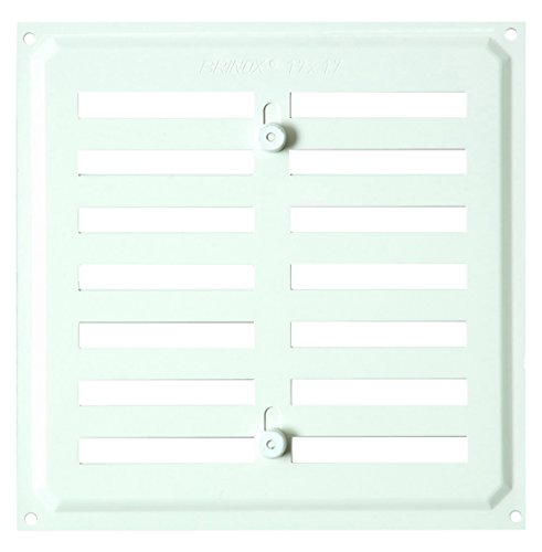 Brinox B70380D Rejilla con persiana, Lacado Blanco, 17 x 17 cm