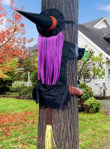 Bristory - Bruja grande para adornos de árbol, diseño de bruja para decoración de Halloween