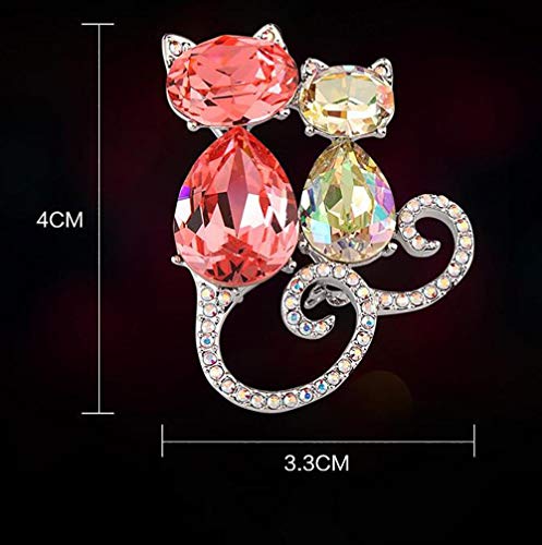 Broches navideños de cristal austriaco Broches y alfileres de gato Boda para regalo de mujer, púrpura