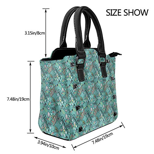 BROWCIN Composición Tropical Cóctel Helado Elementos Florales Y Letras Desmontable Moda Tendencia Bolso de las señoras Bolso de hombro