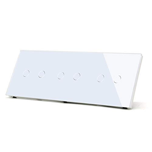 BSEED Interruptor wifi de pared Blanco,Interruptor inteligente de pantalla táctil de cristal 2 Gang 1 Way+ 2 Gang 1 Way+2 Gang 1 Way compatible con Tuya,Amazon Alexa, Google Home, iOS Android App