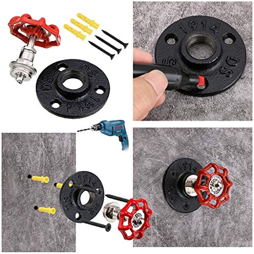 BTSKY 3 unidades Gancho de hierro industrial para colgar abrigos y sombreros - estilo vintage, para colgar en la pared, para colgar en ropa, toallas, bolsos, sombrillas, decoración del hogar antiguo