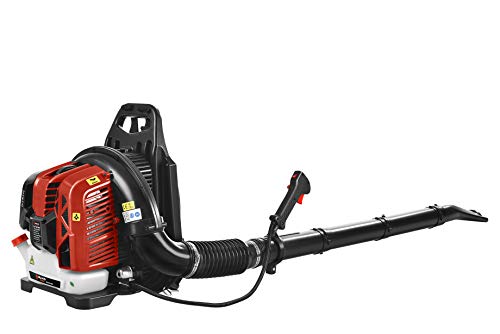 BU-KO 76CC Soplador de Hojas con Mochila de Gasolina - Potente Motor enfriado por Aire de 2 Tiempos - Ligero con Correas de Soporte Acolchadas Nuevas y mejoradas Mientras se USA - Equipo de Seguridad