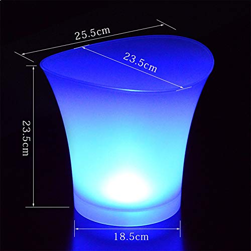 BUCKETS 2pcs 5L Cubo de Hielo de Gran Capacidad Colorido Vino LED Enfriador de Cerveza del Vino de Champagne Cubo Impermeable con Colores Que cambian