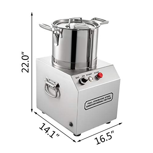 BuoQua Procesador de Alimentos de Grado Comercial de Acero Inoxidable 750W 1400 RPM de Alto Rendimiento 6L Friturizador de Cocina Robot de Cocina Ampliamente Utilizado en El Sector de La Restauración