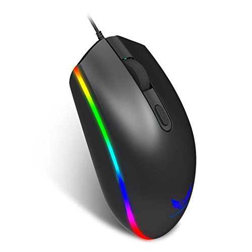 BURAN - Ratón óptico mecánico de alta velocidad con cable para juegos S900 RGB