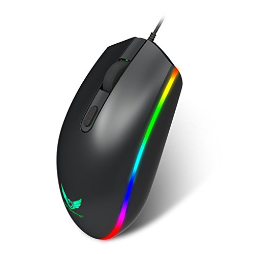 BURAN - Ratón óptico mecánico de alta velocidad con cable para juegos S900 RGB