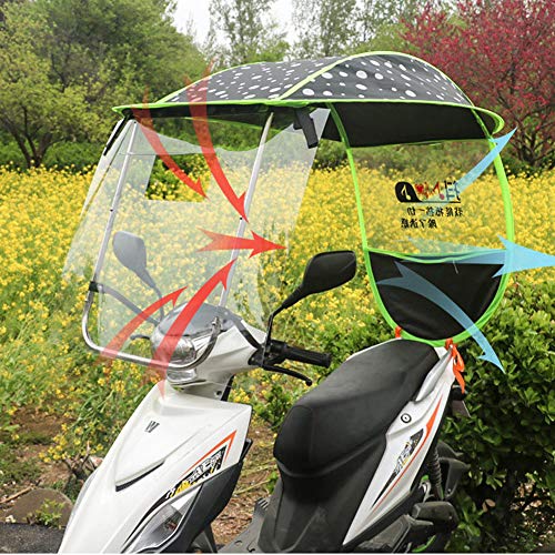 Byfjkkl Sombrilla para Coche Eléctrico, Toldo Parasol, Cristal De Plástico Transparente para Parabrisas HD - Adecuado para La Mayoría De Las Bicicletas Eléctricas,Negro