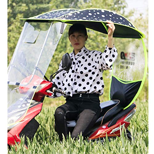 Byfjkkl Sombrilla para Coche Eléctrico, Toldo Parasol, Cristal De Plástico Transparente para Parabrisas HD - Adecuado para La Mayoría De Las Bicicletas Eléctricas,Negro
