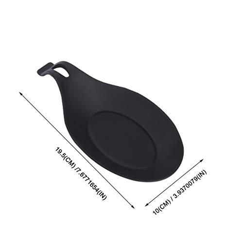 Cabilock 2 Piezas de Silicona para Cuchara Soporte para Cuchara para Utensilios de Cocina para Restaurante de Cocina en Casa (Negro)
