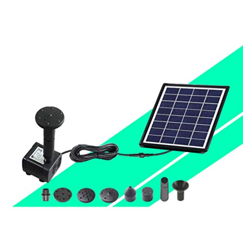 Cabilock Kit de Bomba de Fuente Solar 4W Bomba de Agua con Fuente de Fuente de Panel Solar en Miniatura para Acuario de Piscina de Estanque de Jardín (Negro)