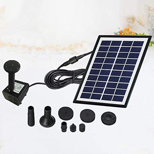 Cabilock Kit de Bomba de Fuente Solar 4W Bomba de Agua con Fuente de Fuente de Panel Solar en Miniatura para Acuario de Piscina de Estanque de Jardín (Negro)