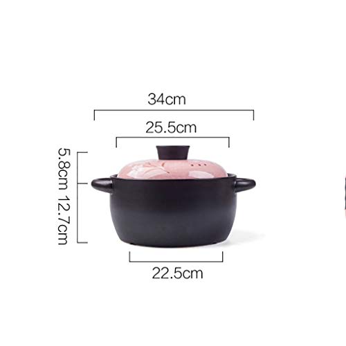Cacerola de cerámica con gachas de gallina guisada de gallina y piedra de alta resistencia a altas temperaturas, olla sopera pequeña olla 25.5 * 22.5 * 12.7cm