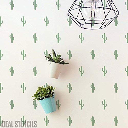 Cactus Estampado Estarcido Decoración Hogar Tropical Pared Estarcido Pintura Papel Pintado Estampado en Paredes y También Personalizado Tela & Muebles Reutilizable Opciones Tamaño - Small / 17x26cm