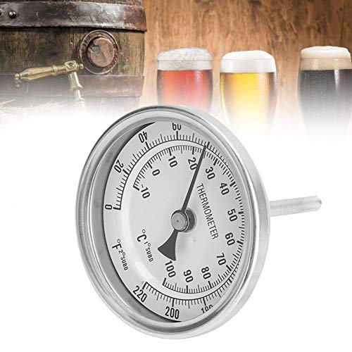 Cafopgrill Kit de Termómetro de Cerveza Sin Soldadura Bi-Metal Homebrew Hervidor 1/2"MNPT 0~220F para Termómetro de Cerveza y Vino Homebrew