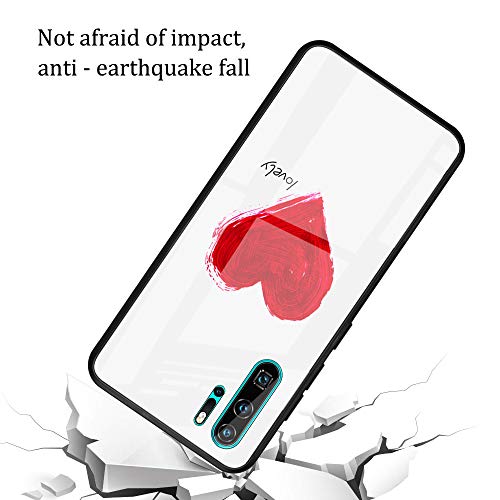 Caler Cubierta Trasera de Vidrio Templado, Funda Reemplazo para Samsung Galaxy A7 2018/A750 Borde de Estuche Silicona Suave y Marmol Cristal Anti-Golpes Anti-Arañazos Protección Cover Caso(Amor1)