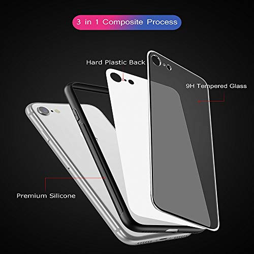 Caler Cubierta Trasera de Vidrio Templado, Funda Reemplazo para Samsung Galaxy A7 2018/A750 Borde de Estuche Silicona Suave y Marmol Cristal Anti-Golpes Anti-Arañazos Protección Cover Caso(Amor1)