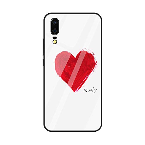 Caler Cubierta Trasera de Vidrio Templado, Funda Reemplazo para Xiaomi mi 9 Borde de Estuche Silicona Suave y Marmol Cristal Anti-Golpes Anti-Arañazos Protección Cover Caso(Amor1)