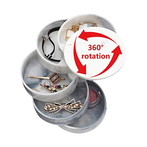 CALISTOUK Moldes de Resina de Caja giratoria con 4PCS Soportes de Tubo Cear Set moldes de Caja de Organizador de Silicona Redonda para Caja de Almacenamiento de Bandeja de joyería A