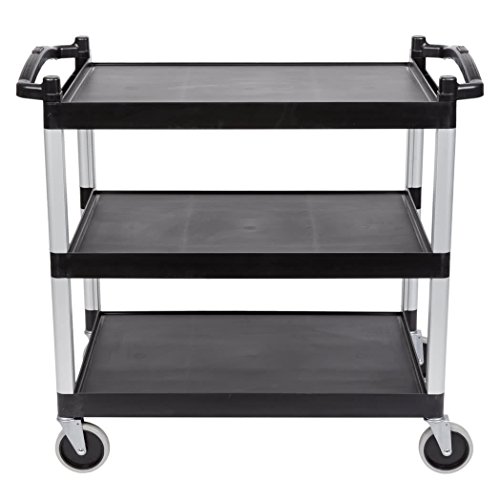 Cambro KD Cart Carro de Servicion 3 Estantes, Plástico, Negro, 101.5x54x95cm
