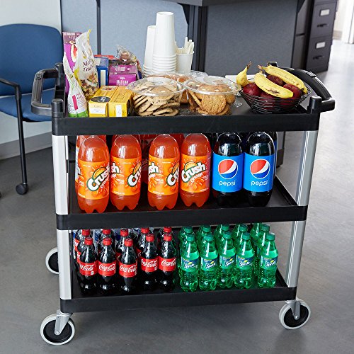 Cambro KD Cart Carro de Servicion 3 Estantes, Plástico, Negro, 101.5x54x95cm
